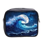 Tsunami Waves Ocean Sea Nautical Nature Water Moon Mini Toiletries Bag (Two Sides) Back