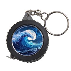 Tsunami Waves Ocean Sea Nautical Nature Water Moon Measuring Tape by Jancukart