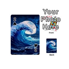 Tsunami Waves Ocean Sea Nautical Nature Water Moon Playing Cards 54 Designs (mini)