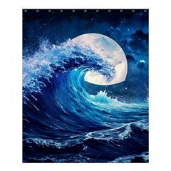 Tsunami Waves Ocean Sea Nautical Nature Water Moon Shower Curtain 60  X 72  (medium)  by Jancukart