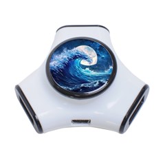 Tsunami Waves Ocean Sea Nautical Nature Water Moon 3-port Usb Hub