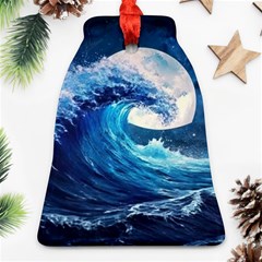 Tsunami Waves Ocean Sea Nautical Nature Water Moon Ornament (bell)