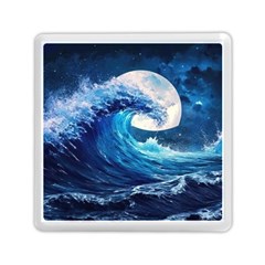 Tsunami Waves Ocean Sea Nautical Nature Water Moon Memory Card Reader (square) by Jancukart