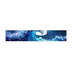 Tsunami Waves Ocean Sea Nautical Nature Water Moon Premium Plush Fleece Scarf (mini) by Jancukart