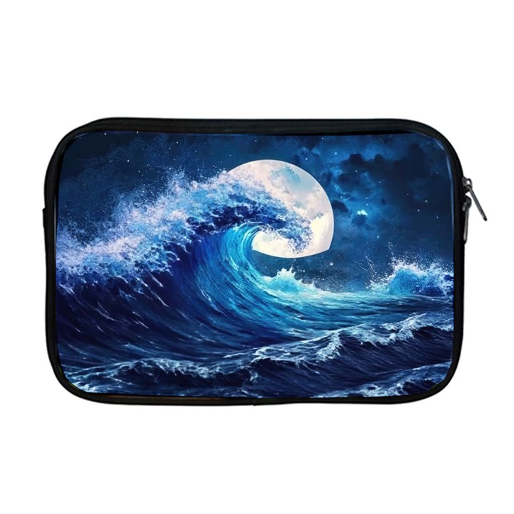 Tsunami Waves Ocean Sea Nautical Nature Water Moon Apple MacBook Pro 17  Zipper Case