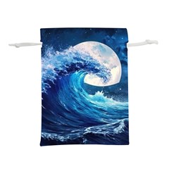 Tsunami Waves Ocean Sea Nautical Nature Water Moon Lightweight Drawstring Pouch (m)