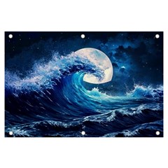 Tsunami Waves Ocean Sea Nautical Nature Water Moon Banner And Sign 6  X 4  by Jancukart