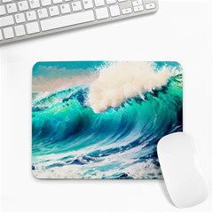 Tsunami Waves Ocean Sea Nautical Nature Water Art Ai Generated Small Mousepad by Jancukart