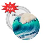 Tsunami Waves Ocean Sea Nautical Nature Water Art Ai Generated 2.25  Buttons (10 pack)  Front