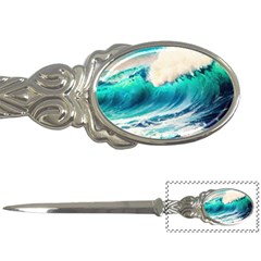 Tsunami Waves Ocean Sea Nautical Nature Water Art Ai Generated Letter Opener by Jancukart