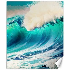 Tsunami Waves Ocean Sea Nautical Nature Water Art Ai Generated Canvas 8  X 10  by Jancukart