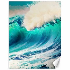 Tsunami Waves Ocean Sea Nautical Nature Water Art Ai Generated Canvas 12  X 16  by Jancukart