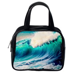 Tsunami Waves Ocean Sea Nautical Nature Water Art Ai Generated Classic Handbag (one Side)