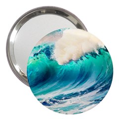 Tsunami Waves Ocean Sea Nautical Nature Water Art Ai Generated 3  Handbag Mirrors by Jancukart