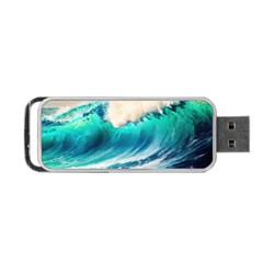 Tsunami Waves Ocean Sea Nautical Nature Water Art Ai Generated Portable Usb Flash (two Sides) by Jancukart