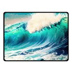 Tsunami Waves Ocean Sea Nautical Nature Water Art Ai Generated Two Sides Fleece Blanket (Small) 45 x34  Blanket Front