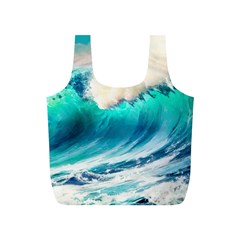 Tsunami Waves Ocean Sea Nautical Nature Water Art Ai Generated Full Print Recycle Bag (s) by Jancukart