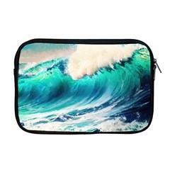 Tsunami Waves Ocean Sea Nautical Nature Water Art Ai Generated Apple Macbook Pro 17  Zipper Case by Jancukart