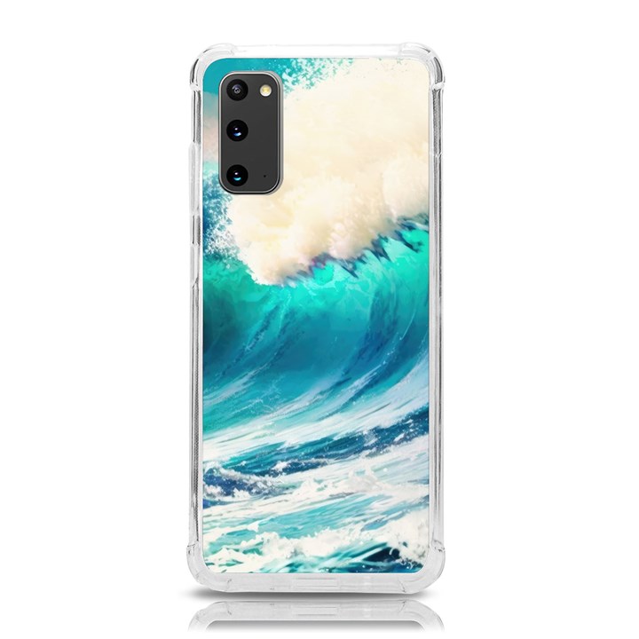 Tsunami Waves Ocean Sea Nautical Nature Water Art Ai Generated Samsung Galaxy S20 6.2 Inch TPU UV Case