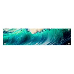 Tsunami Waves Ocean Sea Nautical Nature Water Art Ai Generated Banner And Sign 4  X 1  by Jancukart