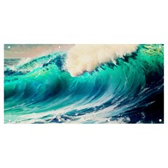 Tsunami Waves Ocean Sea Nautical Nature Water Art Ai Generated Banner And Sign 8  X 4  by Jancukart