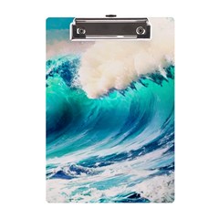 Tsunami Waves Ocean Sea Nautical Nature Water Art Ai Generated A5 Acrylic Clipboard by Jancukart