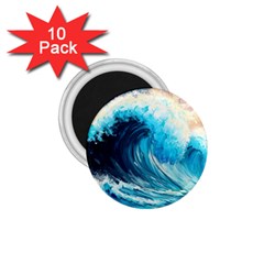 Tsunami Waves Ocean Sea Nautical Nature Water Arts 1 75  Magnets (10 Pack) 