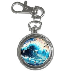 Tsunami Waves Ocean Sea Nautical Nature Water Arts Key Chain Watches by Jancukart