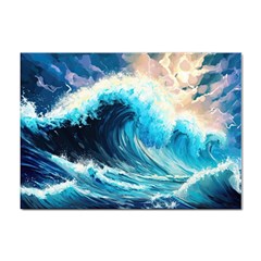 Tsunami Waves Ocean Sea Nautical Nature Water Arts Sticker A4 (10 Pack) by Jancukart