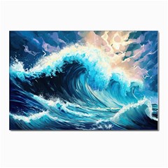 Tsunami Waves Ocean Sea Nautical Nature Water Arts Postcards 5  X 7  (pkg Of 10) by Jancukart