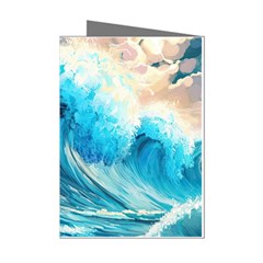 Tsunami Waves Ocean Sea Nautical Nature Water Arts Mini Greeting Cards (pkg Of 8) by Jancukart