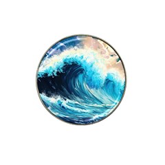 Tsunami Waves Ocean Sea Nautical Nature Water Arts Hat Clip Ball Marker by Jancukart