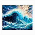 Tsunami Waves Ocean Sea Nautical Nature Water Arts Small Glasses Cloth Front