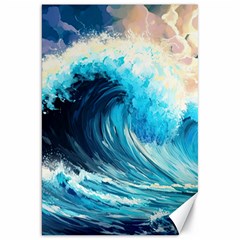 Tsunami Waves Ocean Sea Nautical Nature Water Arts Canvas 20  X 30 