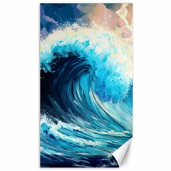 Tsunami Waves Ocean Sea Nautical Nature Water Arts Canvas 40  X 72  by Jancukart