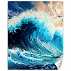 Tsunami Waves Ocean Sea Nautical Nature Water Arts Canvas 11  X 14 