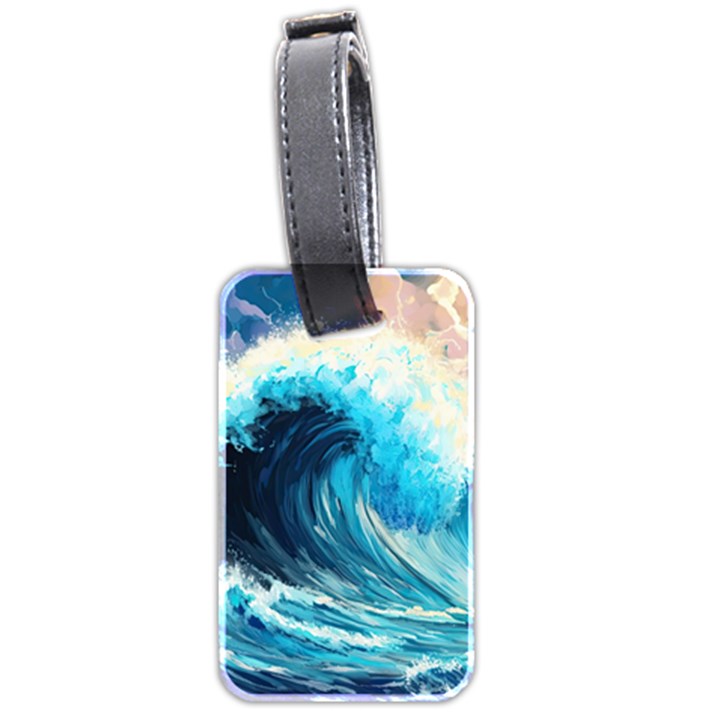 Tsunami Waves Ocean Sea Nautical Nature Water Arts Luggage Tag (two sides)