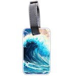 Tsunami Waves Ocean Sea Nautical Nature Water Arts Luggage Tag (two sides) Back