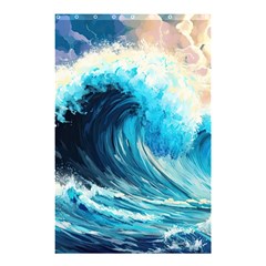 Tsunami Waves Ocean Sea Nautical Nature Water Arts Shower Curtain 48  X 72  (small)  by Jancukart