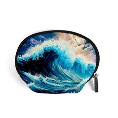 Tsunami Waves Ocean Sea Nautical Nature Water Arts Accessory Pouch (small) by Jancukart