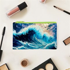 Tsunami Waves Ocean Sea Nautical Nature Water Arts Cosmetic Bag (xs) by Jancukart