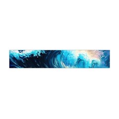 Tsunami Waves Ocean Sea Nautical Nature Water Arts Premium Plush Fleece Scarf (mini)