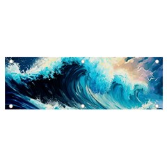 Tsunami Waves Ocean Sea Nautical Nature Water Arts Banner And Sign 6  X 2  by Jancukart