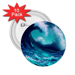 Tsunami Tidal Wave Ocean Waves Sea Nature Water 2 25  Buttons (10 Pack) 