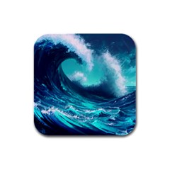 Tsunami Tidal Wave Ocean Waves Sea Nature Water Rubber Square Coaster (4 Pack) by Jancukart