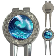 Tsunami Tidal Wave Ocean Waves Sea Nature Water 3-in-1 Golf Divots by Jancukart