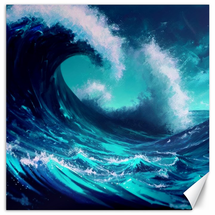 Tsunami Tidal Wave Ocean Waves Sea Nature Water Canvas 12  x 12 