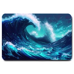 Tsunami Tidal Wave Ocean Waves Sea Nature Water Large Doormat by Jancukart