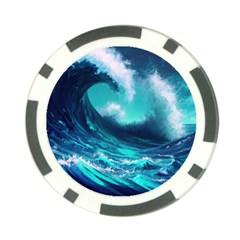 Tsunami Tidal Wave Ocean Waves Sea Nature Water Poker Chip Card Guard