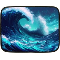 Tsunami Tidal Wave Ocean Waves Sea Nature Water Two Sides Fleece Blanket (mini) by Jancukart